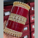 Hira Collections Premium Austrian Stone Bridal Acrylic Bangle Set 