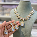 Hira Collection Elegant Crystal And Austrian Stone Necklace Set Perfect For Traditional Functions