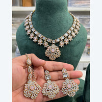 Hira Collection Elegant Crystal And Austrian Stone Necklace Set Perfect For Traditional Functions