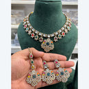 Hira Collection Elegant Crystal And Austrian Stone Necklace Set Perfect For Traditional Functions