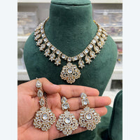 Hira Collection Elegant Crystal And Austrian Stone Necklace Set Perfect For Traditional Functions