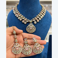 Hira Collection Elegant Crystal And Austrian Stone Necklace Set Perfect For Traditional Functions