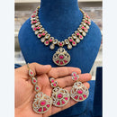 Hira Collection Elegant Crystal And Austrian Stone Necklace Set Perfect For Traditional Functions