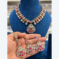 Hira Collection Elegant Crystal And Austrian Stone Necklace Set Perfect For Traditional Functions
