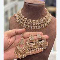 Hira Collection Premium Austrian Stone Jewellery Set with Beaded Detailing Perfect for Weddings and Festive Occasions
