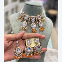 Hira Collection Traditional Kundan And Beads Choker Necklace Set