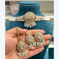 Hira Collection Traditional Kundan And Beads Choker Necklace Set