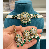 Hira Collection Traditional Kundan And Beads Choker Necklace Set