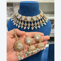 Hira Collection Traditional Kundan And Beads Choker Necklace Set
