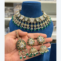 Hira Collection Traditional Kundan And Beads Choker Necklace Set