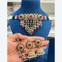 Hira Collection Traditional Kundan And Beads Choker Necklace Set