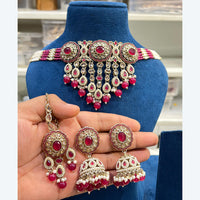 Hira Collection Traditional Kundan And Beads Choker Necklace Set