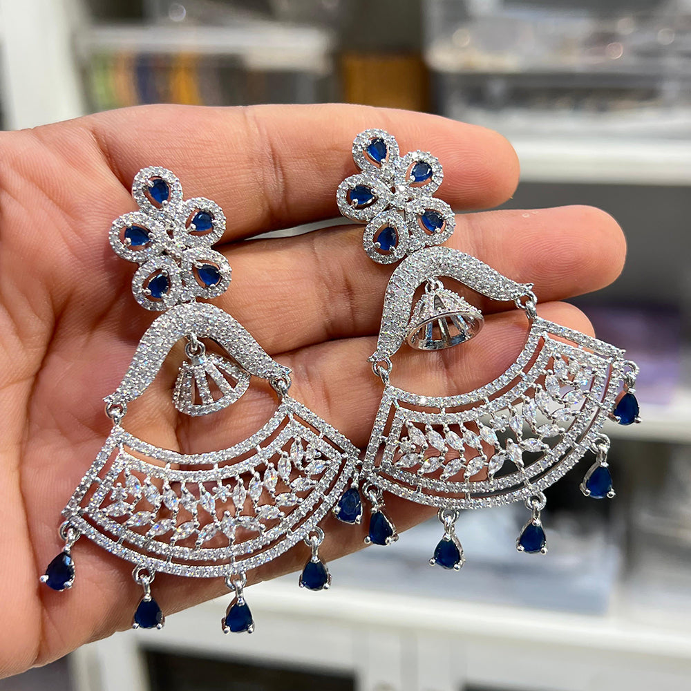 Hira Collection Sparkling American Diamond Dangles Earrings For parties