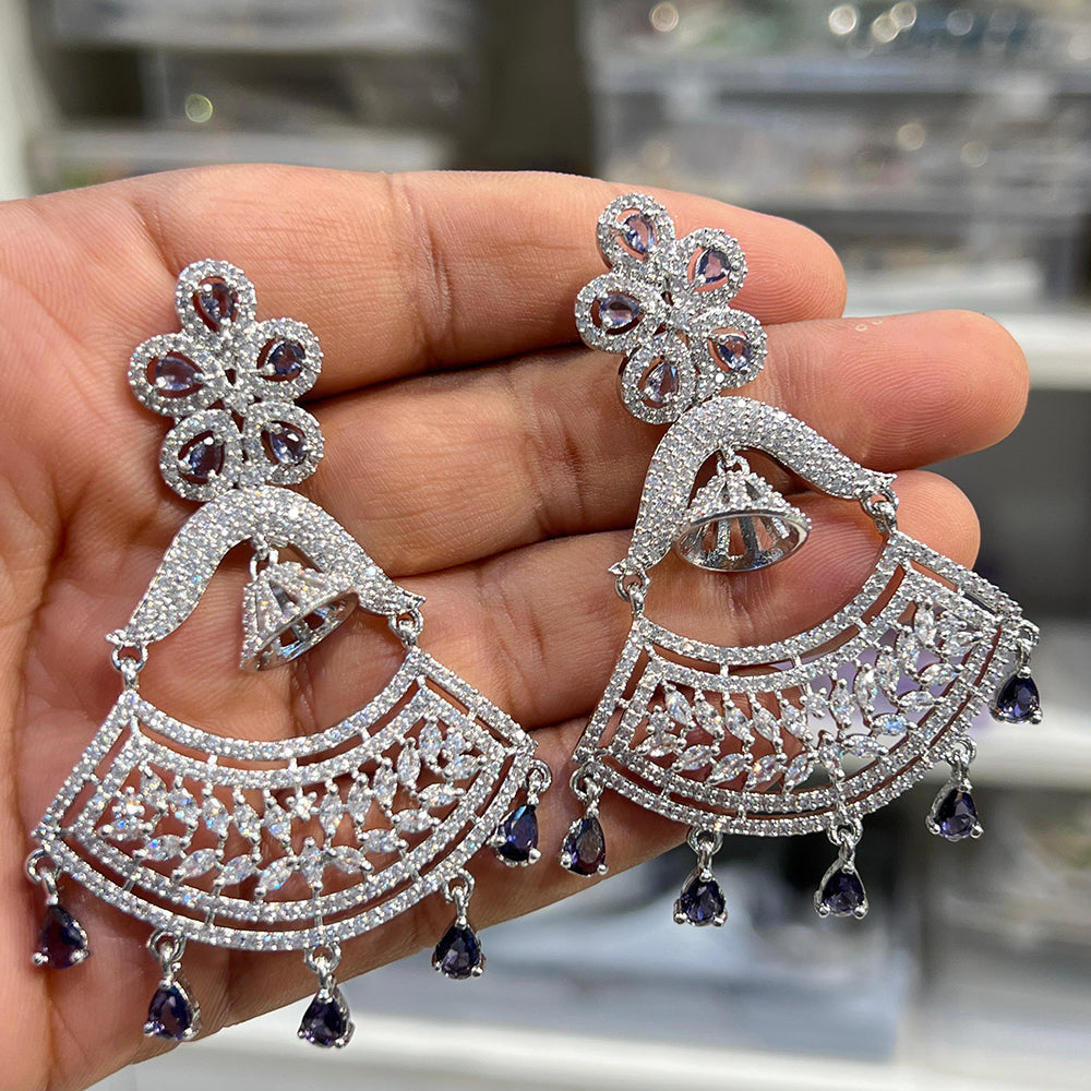 Hira Collection Sparkling American Diamond Dangles Earrings For parties