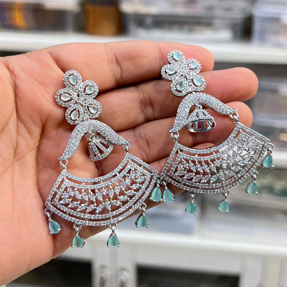 Hira Collection Sparkling American Diamond Dangles Earrings For parties