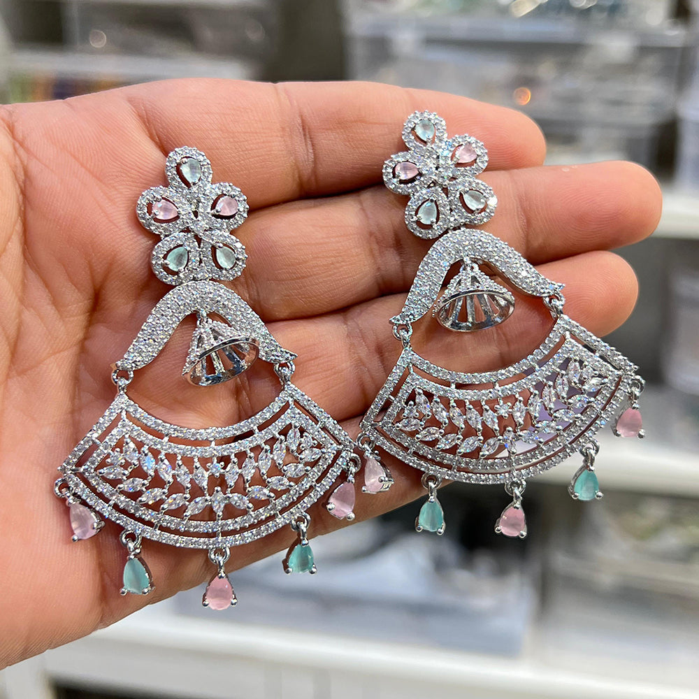 Hira Collection Sparkling American Diamond Dangles Earrings For parties