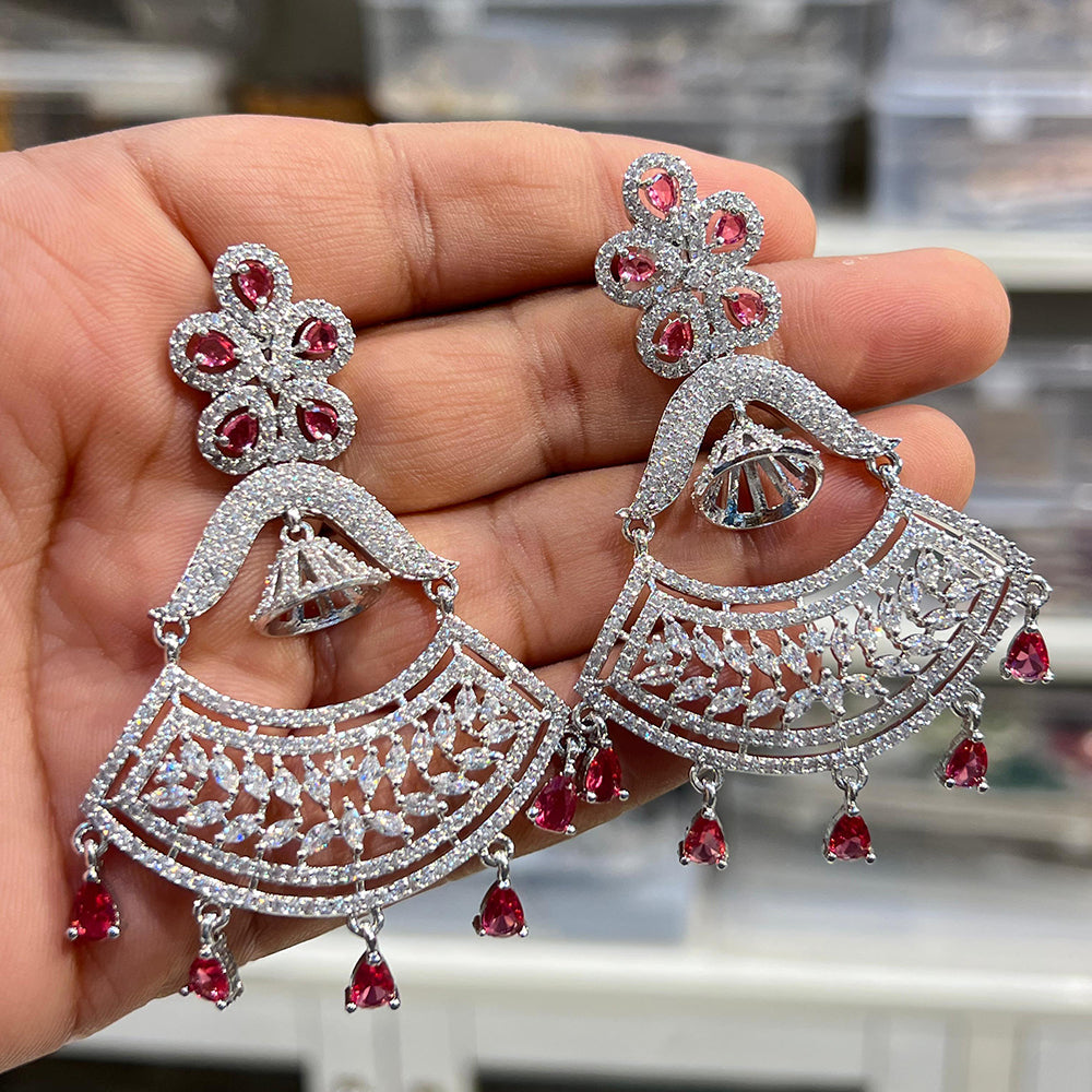 Hira Collection Sparkling American Diamond Dangles Earrings For parties