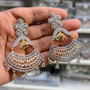 Hira Collection Sparkling Gold Plated American Diamond Dangles Earrings For parties