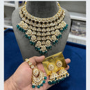 Hira Collections Royal Multi-Layer Of Kundan Pearl And Beads Choker Necklace Set