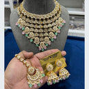 Hira Collections Royal Multi-Layer Of Kundan Pearl And Beads Choker Necklace Set
