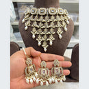 Hira Collections Majestic Pota Stone Pearl And Beads Choker Necklace Set