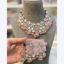 Hira Collections Royal Heavy Crystal And Pearl Choker Necklace Set