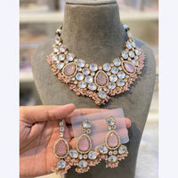 Hira Collections Royal Heavy Crystal And Pearl Choker Necklace Set