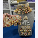 Hira Collections Gorgeous Kundan Pearl And Beads Choker Necklace Set With Passa