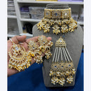 Hira Collections Gorgeous Kundan Pearl And Beads Choker Necklace Set With Passa