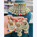 Hira Collections Stunning Crystal Stone Beads And Pearl Choker Necklace Set