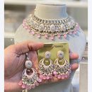 Hira Collections Royal Kundan Pearl And Meenakari Beads Necklace Set