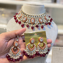 Hira Collections Royal Kundan Pearl And Meenakari Beads Necklace Set