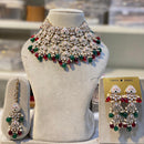 Hira Collections Royal Kundan Pearl And Meenakari Beads Necklace Set