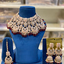 Hira Collections Royal Kundan Pearl And Meenakari Beads Necklace Set