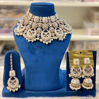 Hira Collections Royal Kundan Pearl And Meenakari Beads Necklace Set