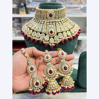 Hira Collections Stunning Kundan Stone Beads And Pearl Choker Necklace Set