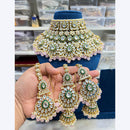 Hira Collections Stunning Kundan Stone Beads And Pearl Choker Necklace Set