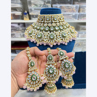 Hira Collections Stunning Kundan Stone Beads And Pearl Choker Necklace Set