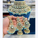 Hira Collections Stunning Kundan Stone Beads And Pearl Choker Necklace Set
