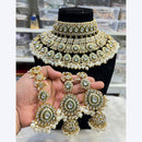 Hira Collections Stunning Kundan Stone Beads And Pearl Choker Necklace Set