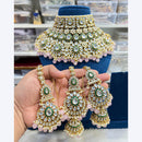 Hira Collections Stunning Kundan Stone Beads And Pearl Choker Necklace Set