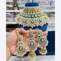Hira Collections Stunning Kundan Stone Beads And Pearl Choker Necklace Set