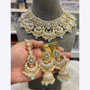 Hira Collections Stunning Kundan Stone Beads And Pearl Choker Necklace Set