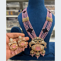 Hira Collections Designer Pota And Austrian Stone Pearl Long Necklace Set