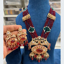 Hira Collections Designer Pota And Austrian Stone Pearl Long Necklace Set