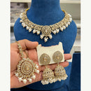 Hira Collections Designer Austrian Stone Pearl Crystal And Beads Necklace Set