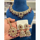 Hira Collections Designer Austrian Stone Pearl Crystal And Beads Necklace Set