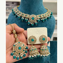 Hira Collections Designer Austrian Stone Pearl Crystal And Beads Necklace Set