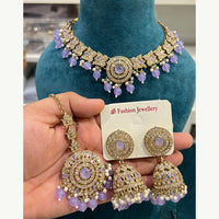 Hira Collections Designer Austrian Stone Pearl Crystal And Beads Necklace Set