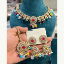 Hira Collections Designer Austrian Stone Pearl Crystal And Beads Necklace Set